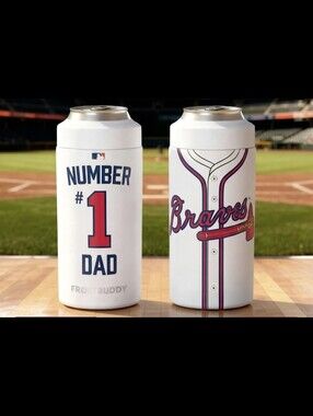 Atlanta Braves Number 1 Dad Frost Buddy Can Cooler MLB Baseball Beverage Holder